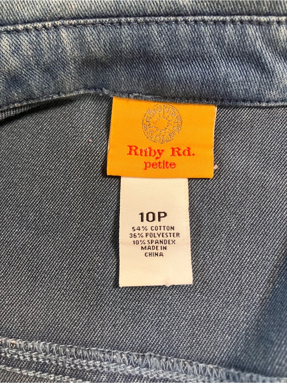 Distressed Ruby Rd. Blue Denim Button-Front Jacket - Picture 3 of 9